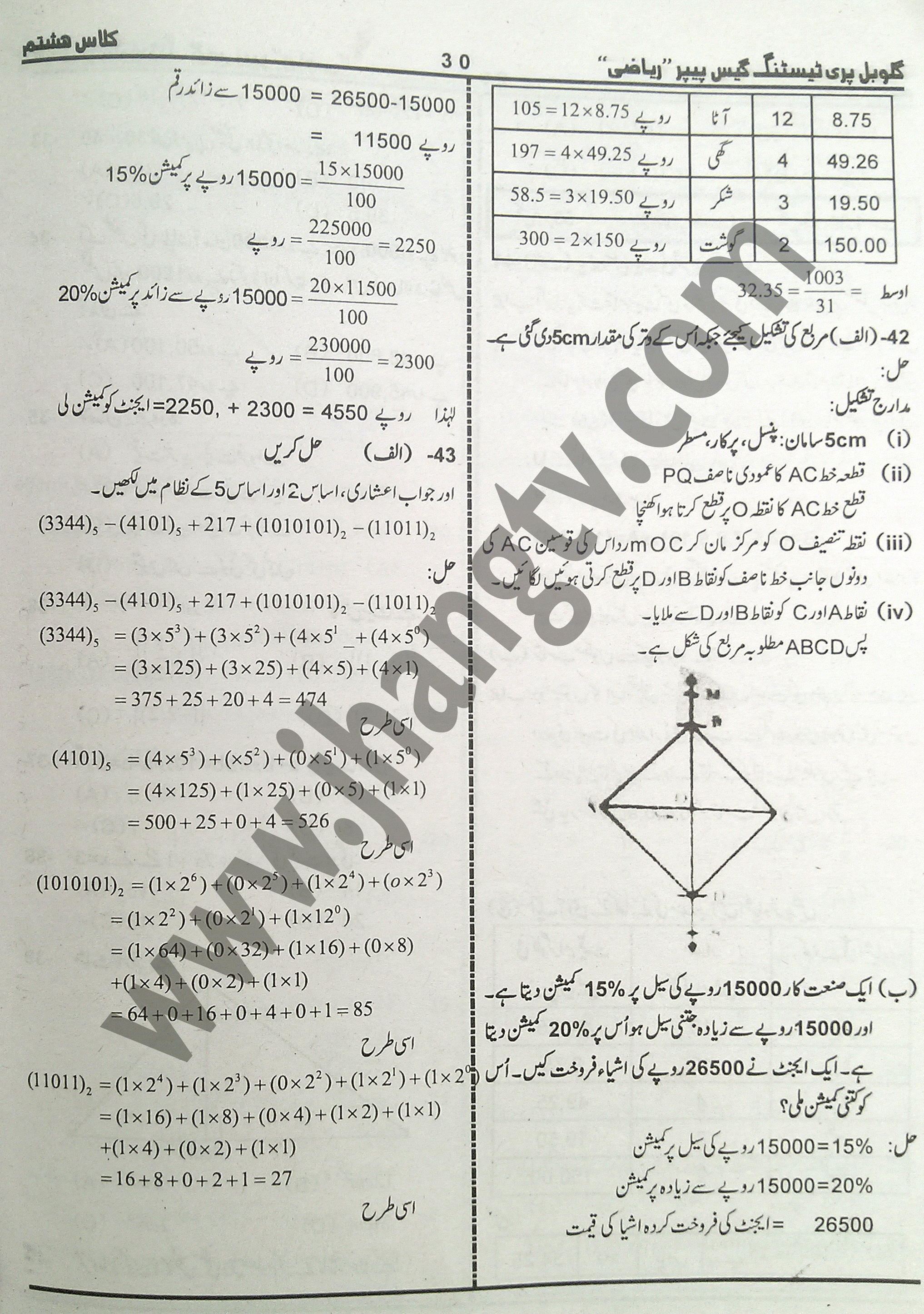 8th Class Math Guess Papers 2015 (16)