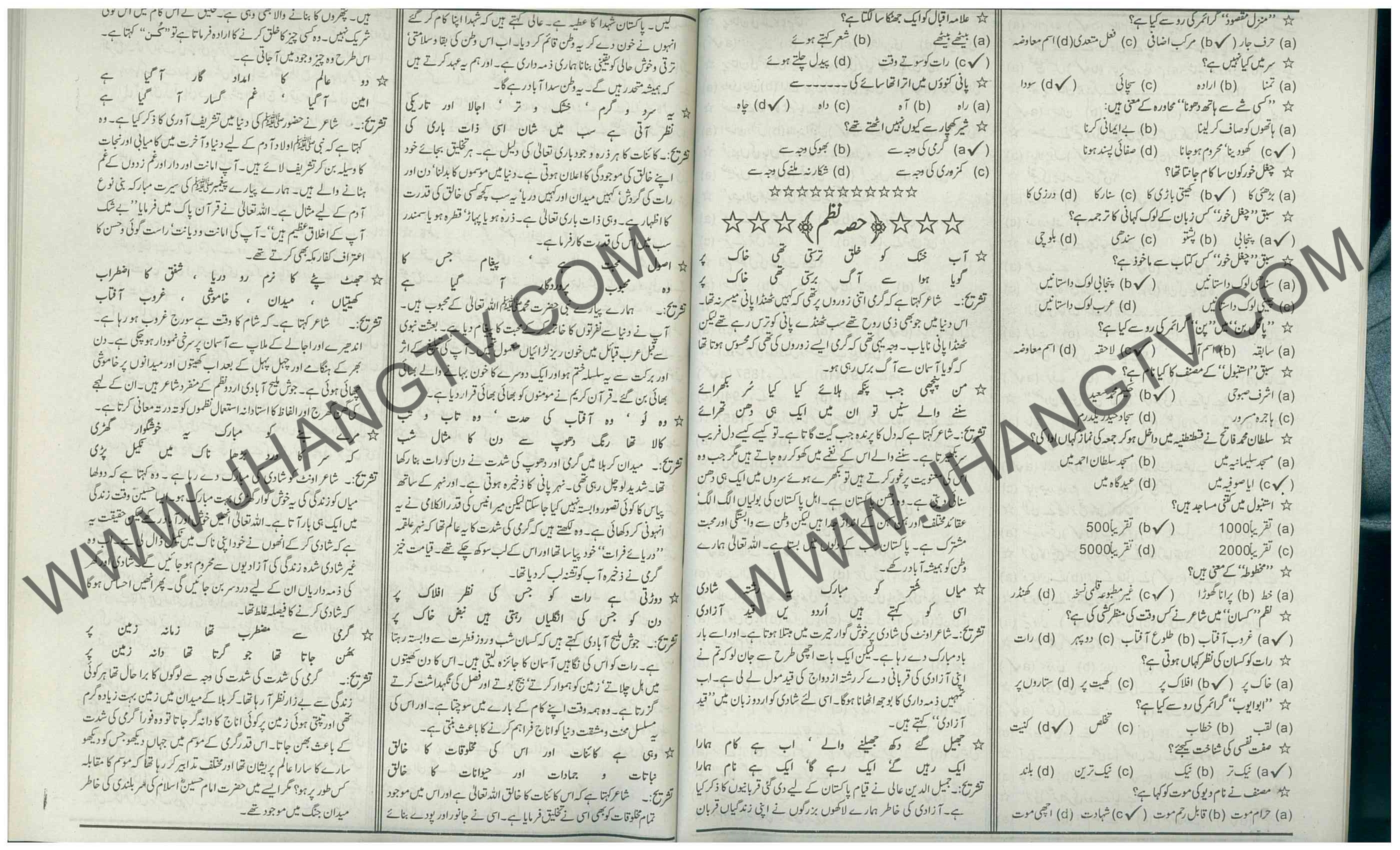 10th Class Guess Papers 2018 Lazmi Subjects English Urdu Islamiat Pakistan Studies All Boards