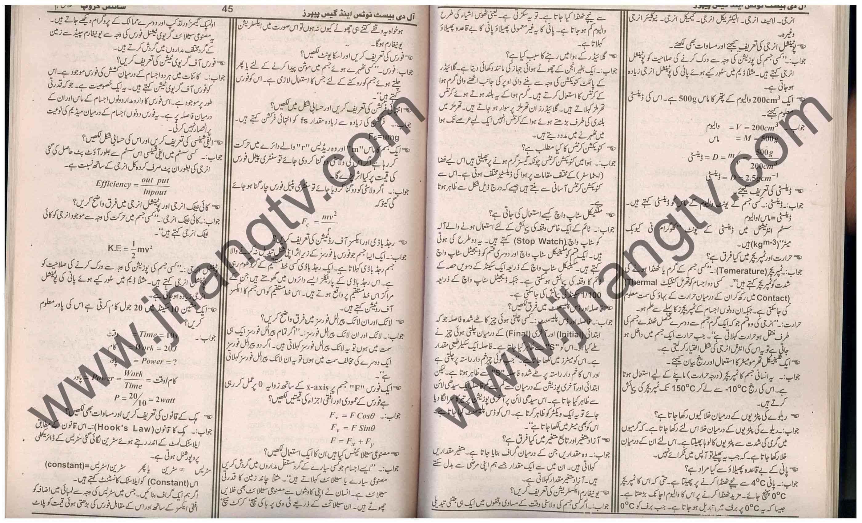 9th Class Guess Papers 2018 Science Subjects Chemistry Physics Biology Computer Science Math Urdu Medium All Boards