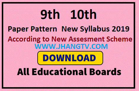 Syllabus New Revised Paper Pattern Matric According To Paper Setting Assessment Scheme Combination Detail Marks ALL Punjab Boards 2019