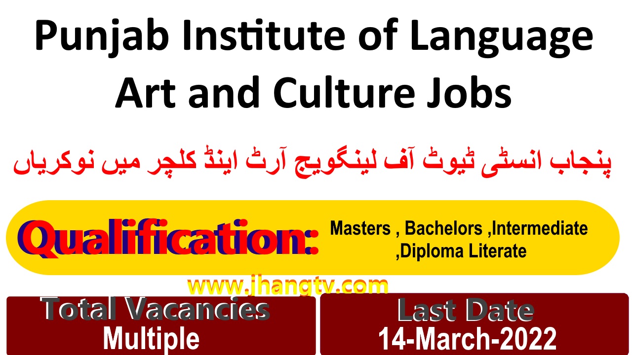 Punjab Institute of Language Art and Culture Jobs 2022