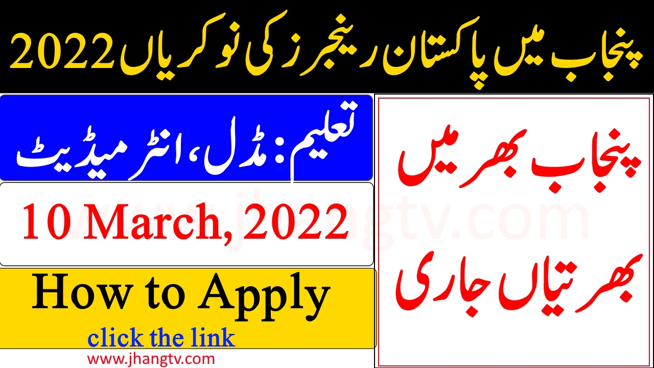 Jobs at Pakistan Rangers Jobs in Punjab 2022