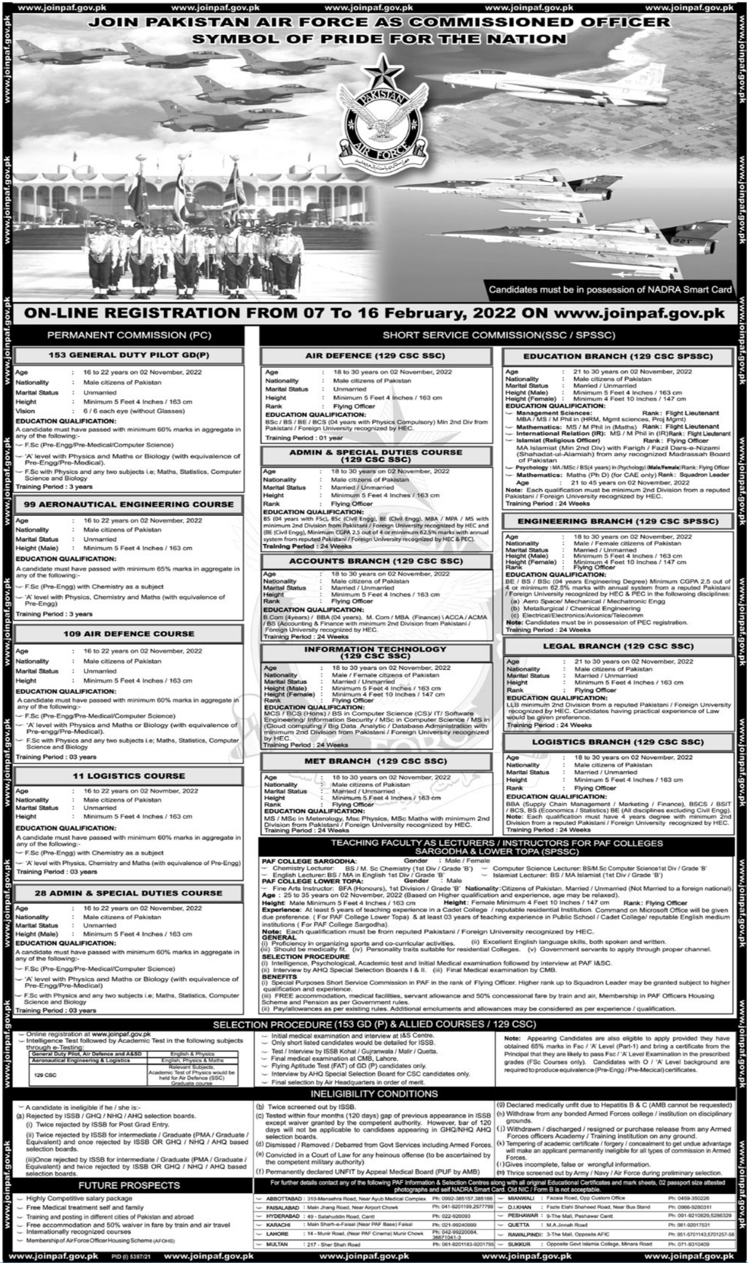 Jobs at Commissioned Officer PAF Jobs 2022