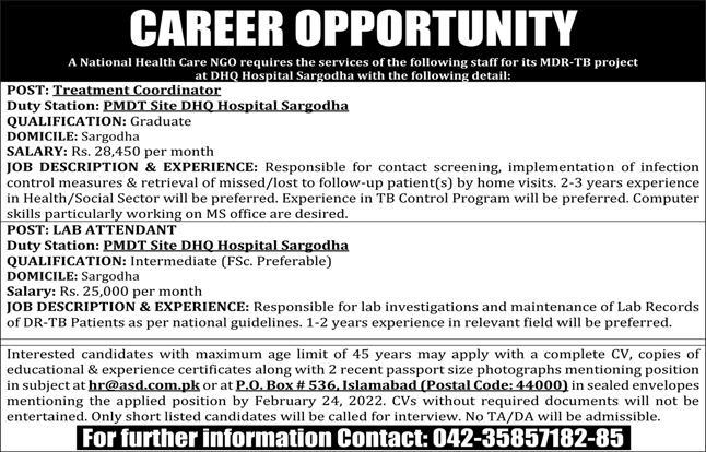 Jobs at DHQ Hospital by National Health Care NGO