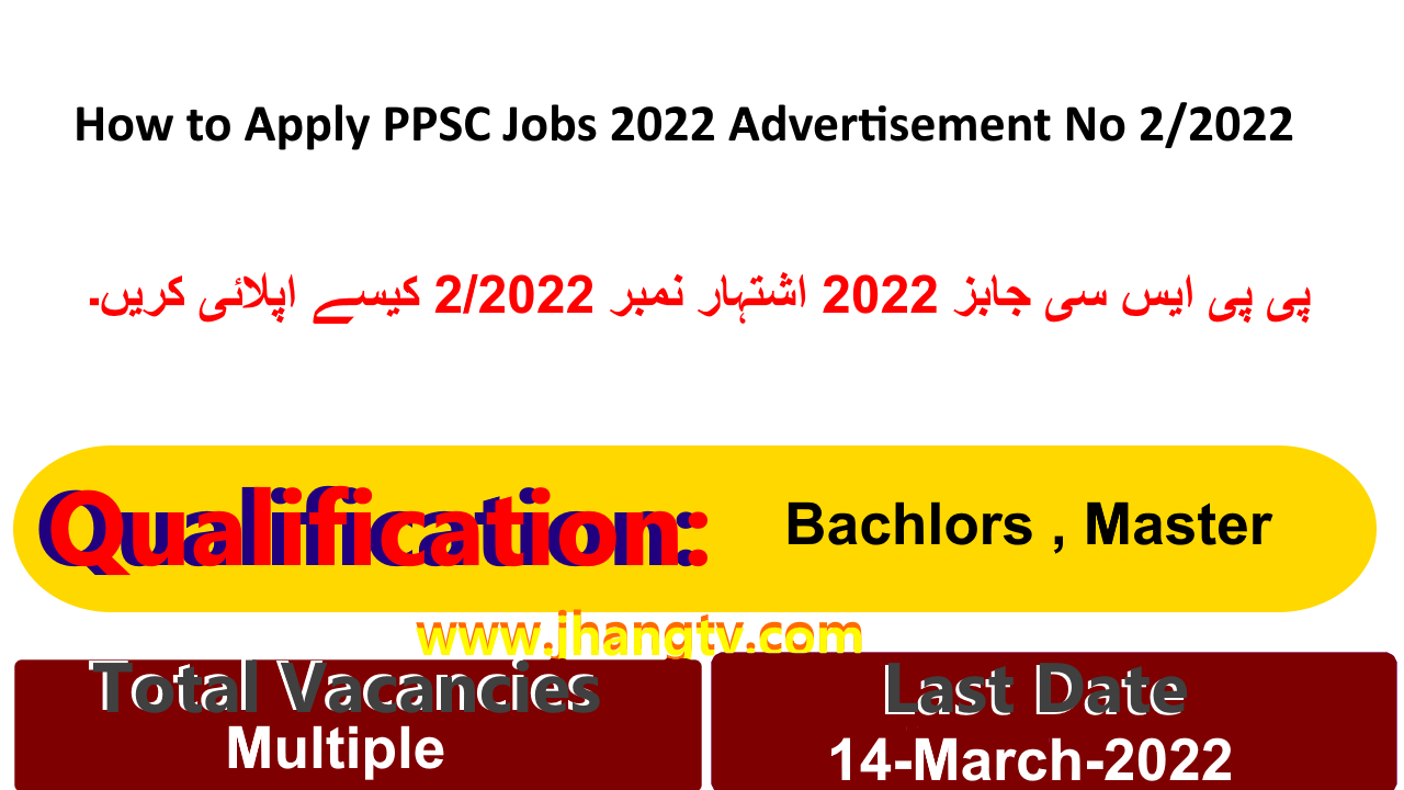How to Apply PPSC Jobs 2022 Advertisement No 2/2022
