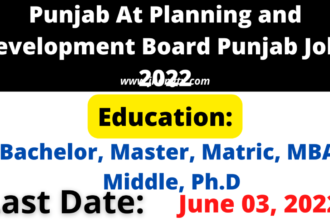 Punjab At Planning and Development Board Punjab Jobs 2022