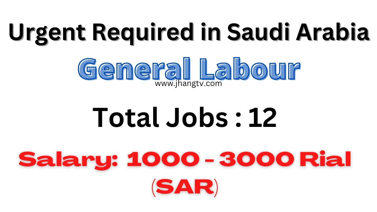 General Labour Jobs in Saudi Arabia 2022