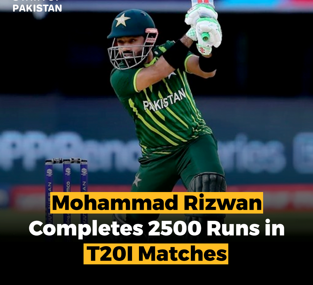 Mohammad Rizwan has Completed 2500 Runs in T20I Matches