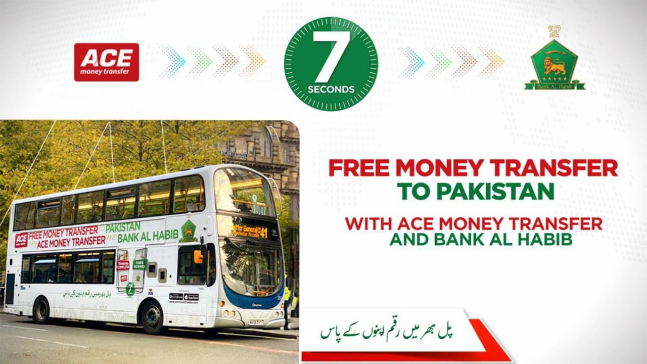 Together, ACE Money Transfer and Bank Al Habib will offer safe and cost-free money transfers to Pakistan