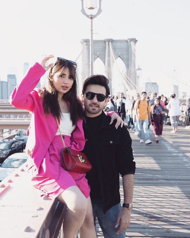 Saboor Aly and Ali Ansari Share Romantic Brooklyn Bridge Photos