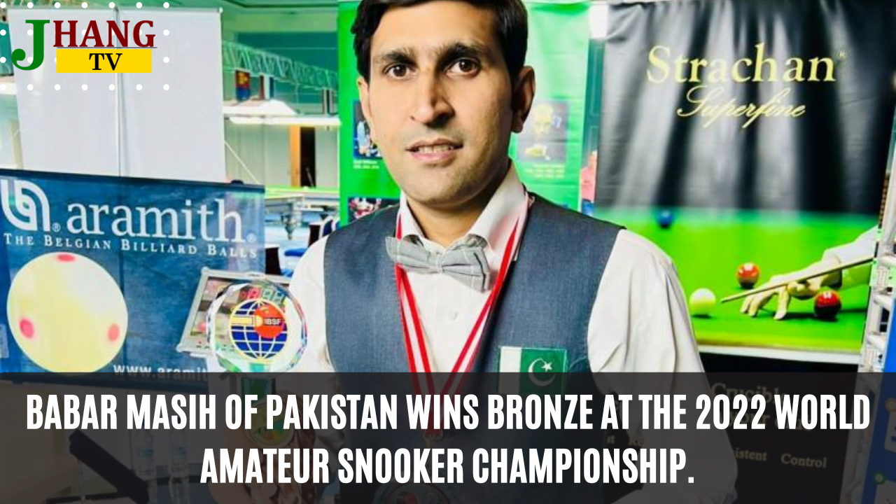 Babar Masih of Pakistan wins bronze at the 2022 World Amateur Snooker Championship.