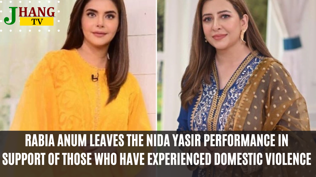 Rabia Anum leaves the Nida Yasir performance in support of those who have experienced domestic violence
