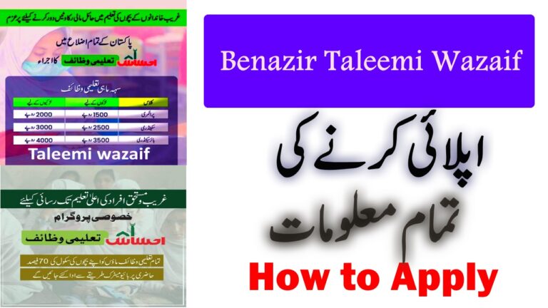Benazir Taleemi Wazaif Check Online 2023-24 – Online Apply (New September Update)