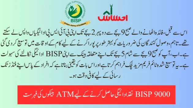 List of ATM Banks for Getting BISP 9000 Cash Payment