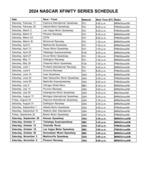 NASCAR Cup Series Race Schedule 2024